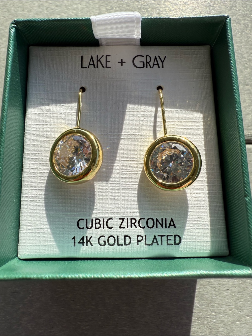 14K Gold-Plated Cubic Zirconia Drop Earrings - Gold